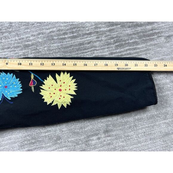 Alex Kim Jacket Womens‎ Large Black Floral Embroidered Cotton Art To Wear - Picture 6 of 12